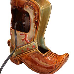 Natures Garden Tabletop Relaxation Fountain Tranquility Cowboy Boot Western